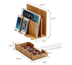 Image for Eco Bamboo Multi-Device Charging Station Dock & Organizer